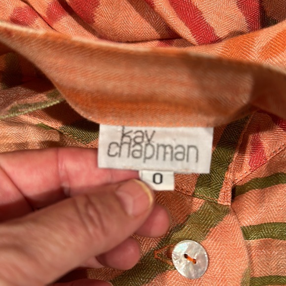 Kay Chapman vintage silk and linen top - size 0 - Picture 6 of 6